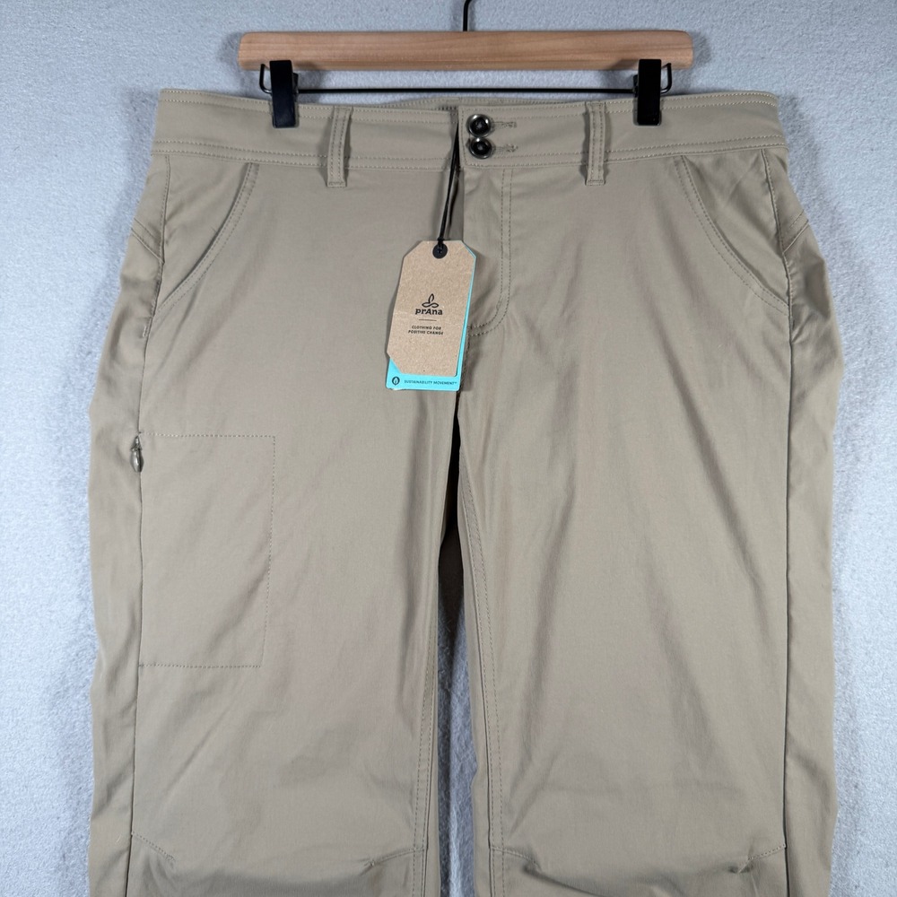 Prana Halle Hiking Pants Dark Khaki Womens 14 Short W4HASH113 Stretch Zion - Picture 3 of 16